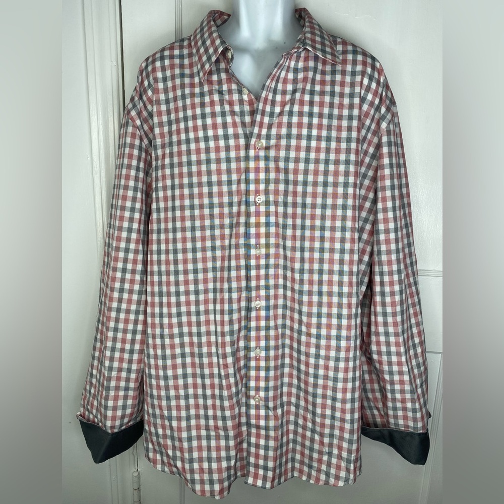Egara Red and Blue Plaid Button Down Shirt